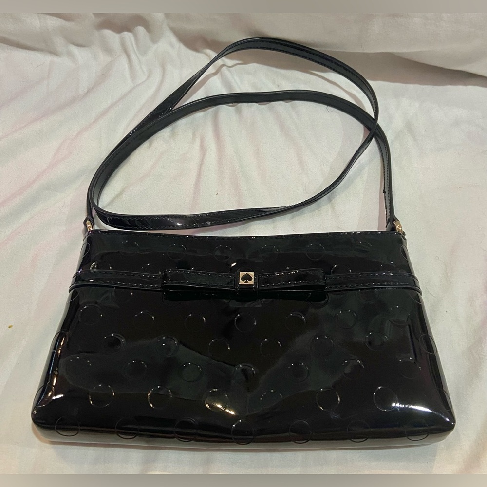 Kate Spade Camellia Street Amy Patent Leather Black Crossbody Bag